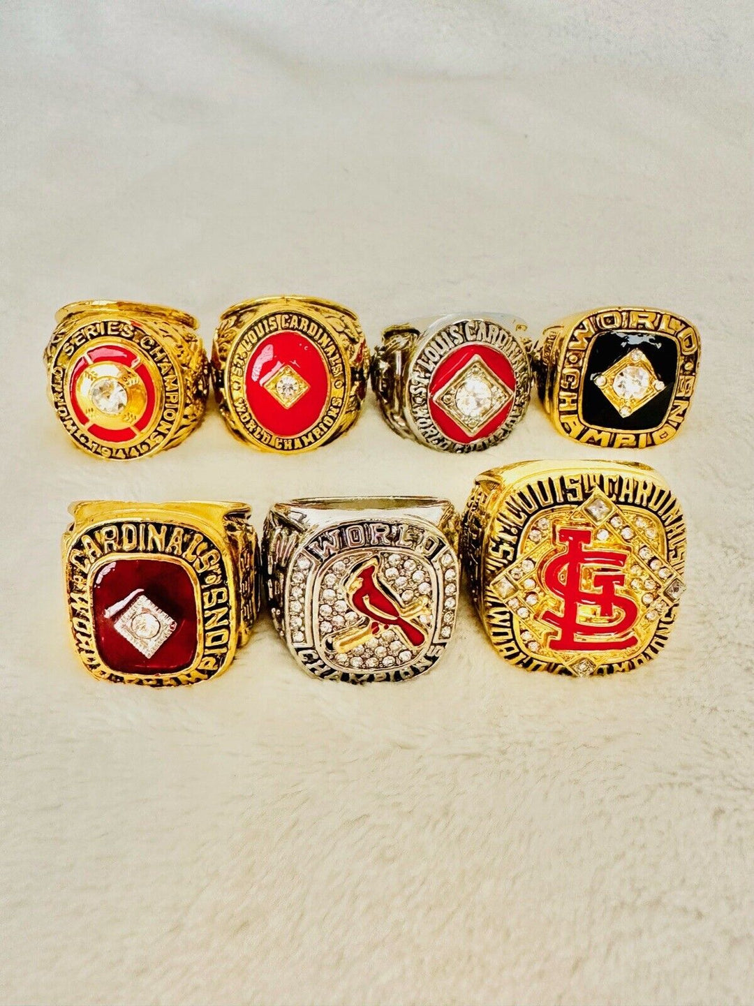 7 PCS St Louis Cardinals World Series Ring Set,  SHIP 1944-2011 - EB Sports Champion's Cache